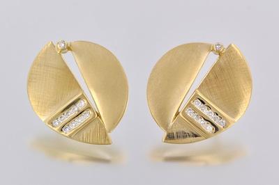A Pair of 18k Gold and Diamond b5adc