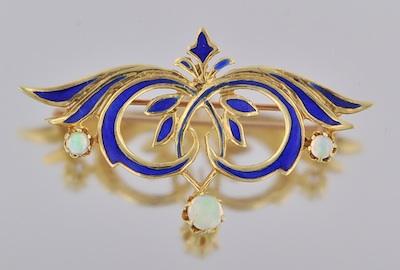 An Art Nouveau-Inspired Enamel and White