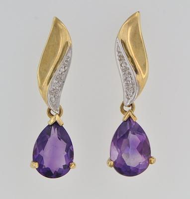 A Pair of Amethyst and Diamond