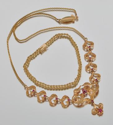 A Ladies Gold Necklace and Bracelet b5afe