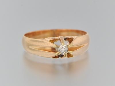 A Diamond Solitaire Ring 14k yellow