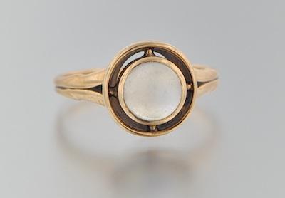 A Ladies' Moonstone Ring 14k yellow