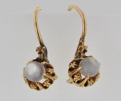 A Pair of Victorian Moonstone Earrings b5b16