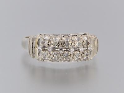 A Ladies White Gold and Diamond Ring