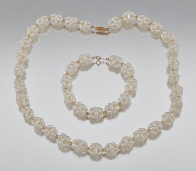A Popcorn Pearl and Gold Necklace b5b47