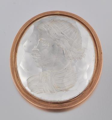 A Carved Quartz Intaglio in Metal b5b54