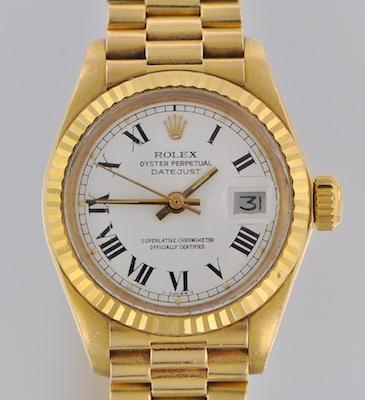 A Ladies 18k Gold Rolex Oyster b5b66