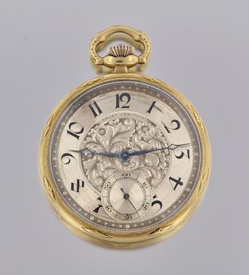 A 14k Gold Gruen Verithin Pocket Watch