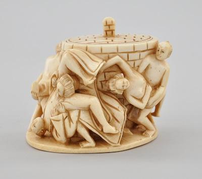 A Japanese Erotic Lidded Carved b5b94