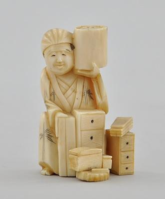 A Carved Ivory Okimono Carved ivory b5bac