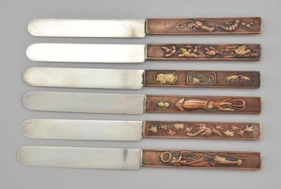 A Set of Six Knives With Kozuka-Style