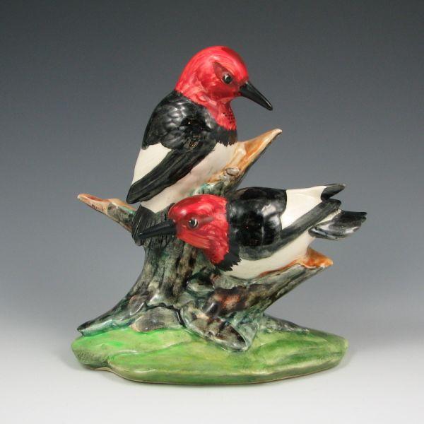 Stangl Double Red Headed Woodpeckers