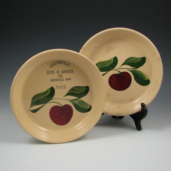 Two Watt Apple pie plates, one