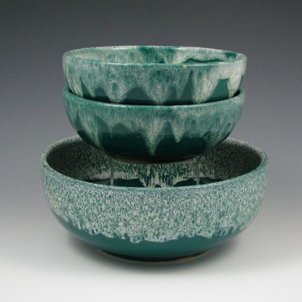 Three Watt Greenbriar bowls including