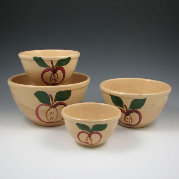 Four Watt Open Apple bowls including