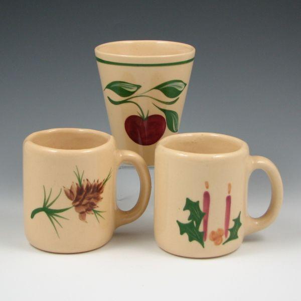 Alpine Pottery Watt Christmas mugs b6079