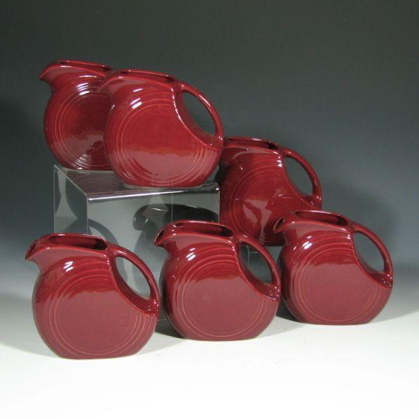 Six (6) Fiesta small disk pitchers