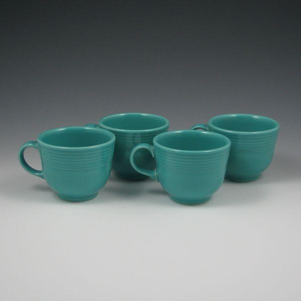 Four (4) Fiesta cups in Turquoise. 