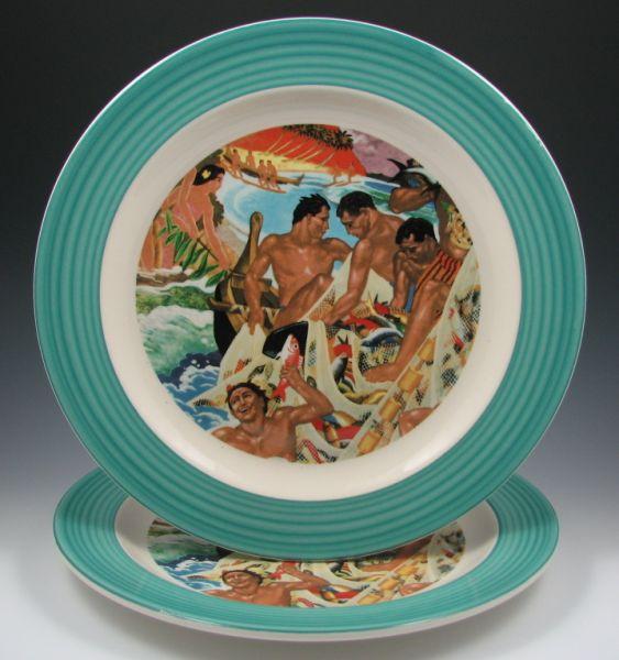 Two (2) Homer Laughlin large serving