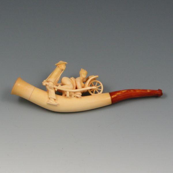 Erotic pipe in carved ivory and b60ef