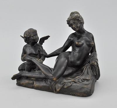 Cupid Comforting Aphrodite Bronze