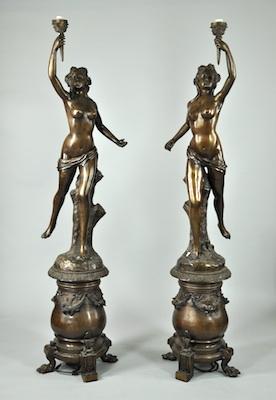 A Pair of Bronze Figural Torcheres b63b4