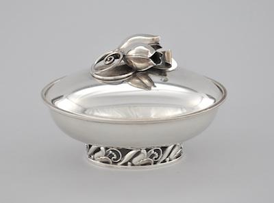 A Silver Covered Dish on Foot by b63b8