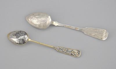 Two Russian Silver Spoons Gilded b63c4