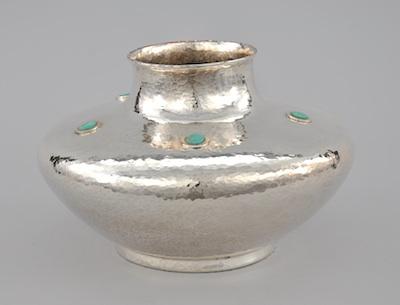 A Silver Plated Los Castillo Vase