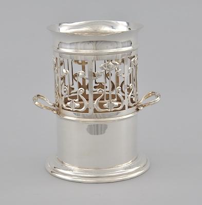 An Art Nouveau Style Silver Plate Wine