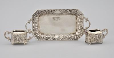 A Miniature Silver Tray, Sugar