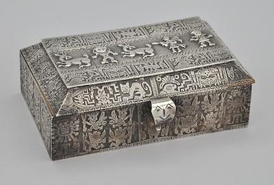 A Peruvian Silver Box, Hallmarked