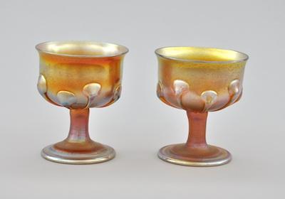 A Pair of Tiffany Stem Cups Gold b643f
