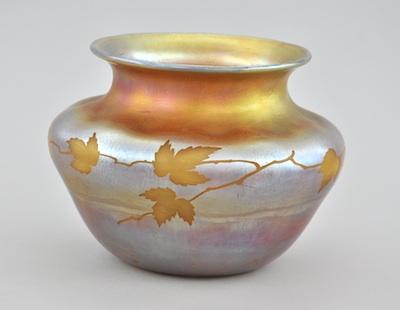 A Tiffany Gold Favrile Etched Vase b6443
