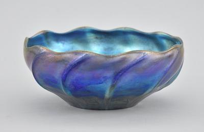 A Tiffany Blue Favrile Bowl Bowl