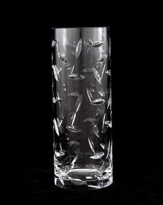 A Tiffany Crystal Vase Cylindrical shape,