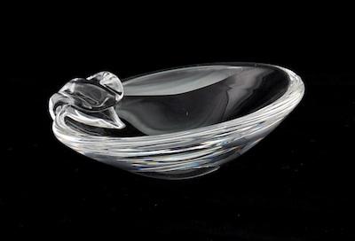 A Large Steuben Glass Ashtray A round