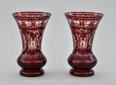 A Pair of Bohemian Glass Vases b6463