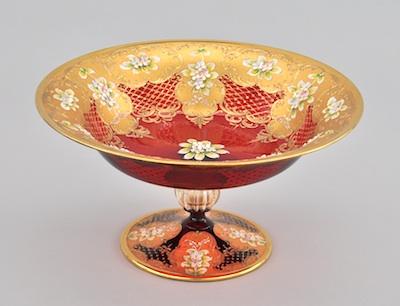 A Venetian Glass Ruby Centerpiece