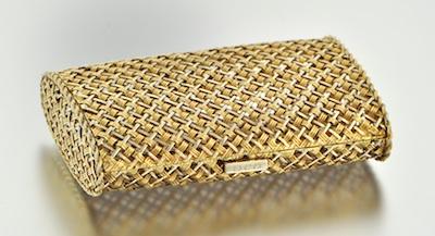 A Cartier 18K Two-Tone Purse Box