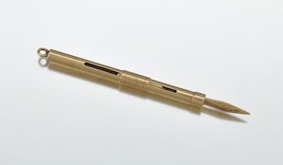 A 14K Yellow Gold Adjustable Toothpick b6483