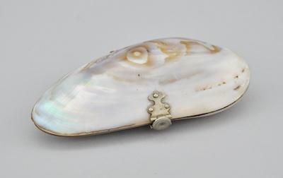 An Antique Abalone Clamshell Purse Small