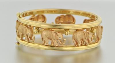 An 18k Gold and Diamond Elephant Design