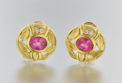 A Pair of Judith Ripka 18k Gold,