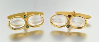 A Pair of Moonstone and Emerald b64d1