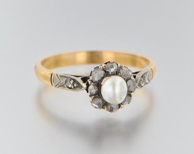 A Ladies' Vintage Diamond and Pearl