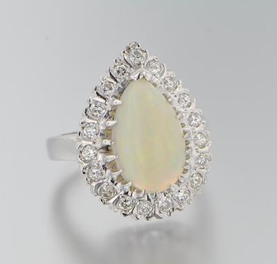 A Ladies' White Opal and Diamond