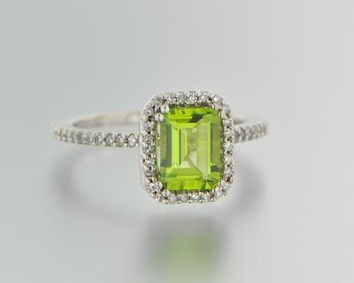 A Lady's Peridot and Diamond Ring