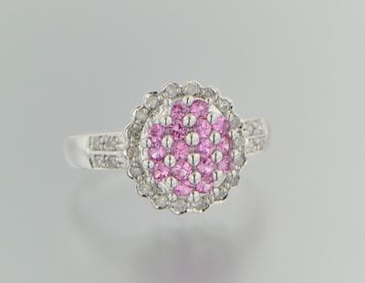 A Ladies Pink Sapphire and Diamond b6516