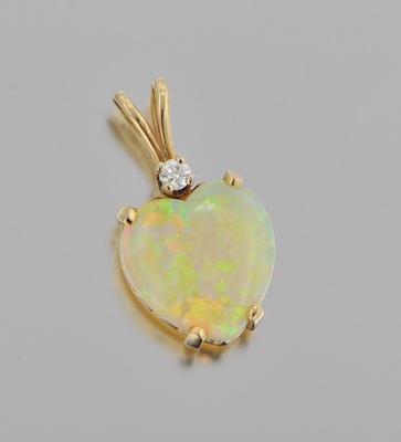 A White Opal and Diamond Pendant b6530